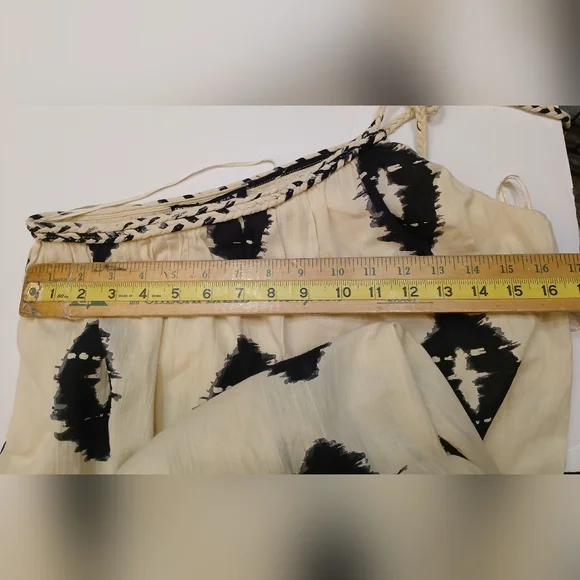 Zara Cream and Black Geometric Maxi Dress - Picture 4 of 7